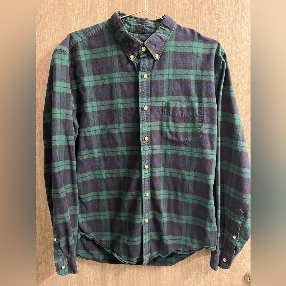 J. Crew Plaid Flannel Button Down Shirt Men's Size Large